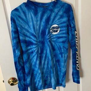 Blue tie-die Santa Cruz shirt